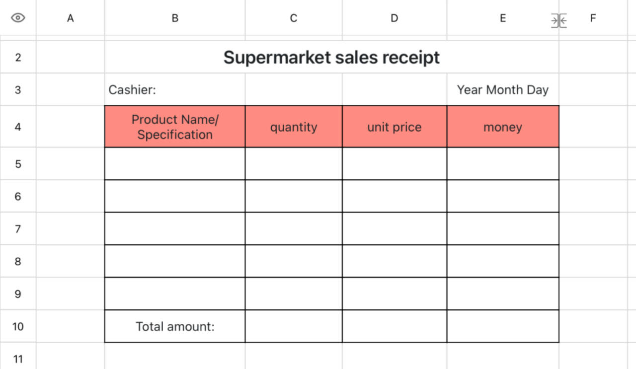 Supermarket sales slips 1
